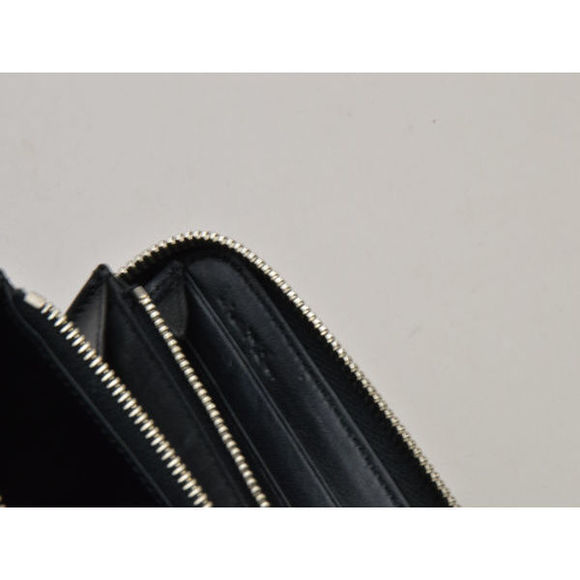 Saint Laurent Round Zipper Long Wallet Heart Studded Black - Picture 7 of 8